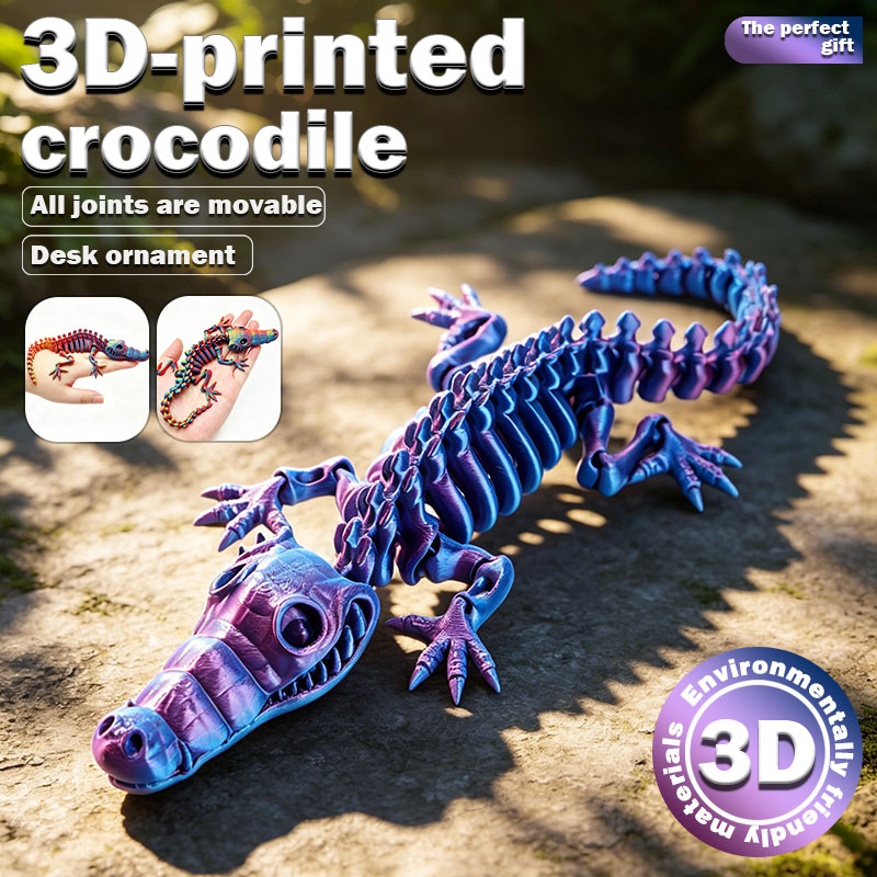 3D Printing Room - Scultura Animale Stampata in 3D, Coccodrillo